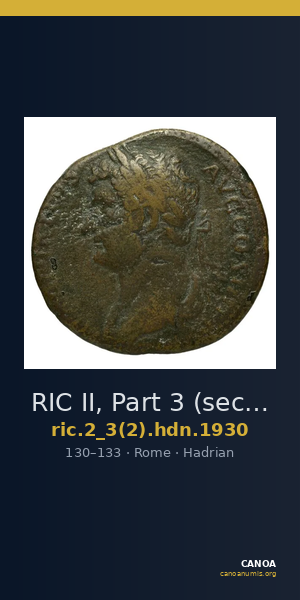 RIC II, Part 3 (second edition) Hadrian 1930 — CANOA