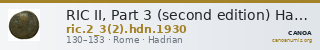 RIC II, Part 3 (second edition) Hadrian 1930 — CANOA