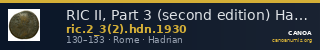 RIC II, Part 3 (second edition) Hadrian 1930 — CANOA