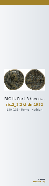 RIC II, Part 3 (second edition) Hadrian 1932 — CANOA