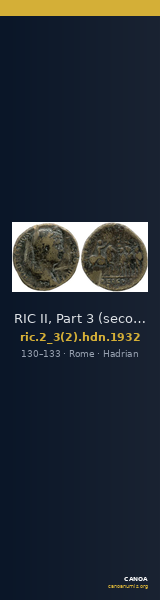 RIC II, Part 3 (second edition) Hadrian 1932 — CANOA