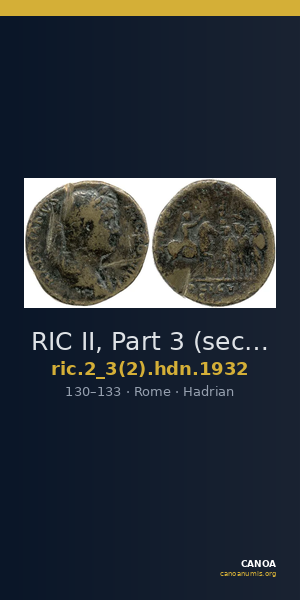 RIC II, Part 3 (second edition) Hadrian 1932 — CANOA