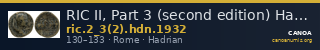 RIC II, Part 3 (second edition) Hadrian 1932 — CANOA