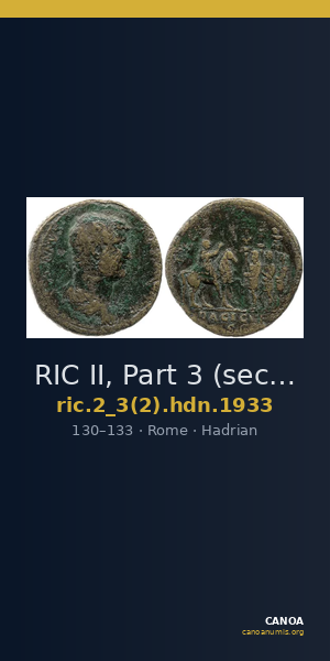 RIC II, Part 3 (second edition) Hadrian 1933 — CANOA
