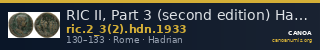 RIC II, Part 3 (second edition) Hadrian 1933 — CANOA