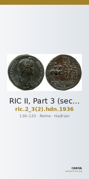 RIC II, Part 3 (second edition) Hadrian 1936 — CANOA