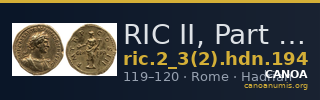RIC II, Part 3 (second edition) Hadrian 194 — CANOA