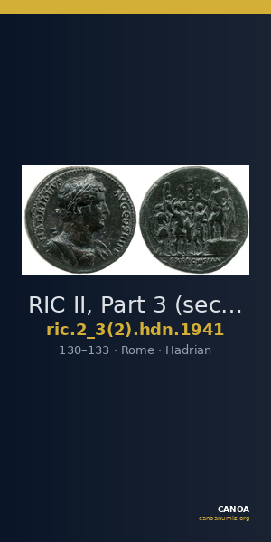 RIC II, Part 3 (second edition) Hadrian 1941 — CANOA