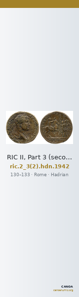 RIC II, Part 3 (second edition) Hadrian 1942 — CANOA