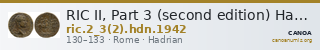 RIC II, Part 3 (second edition) Hadrian 1942 — CANOA