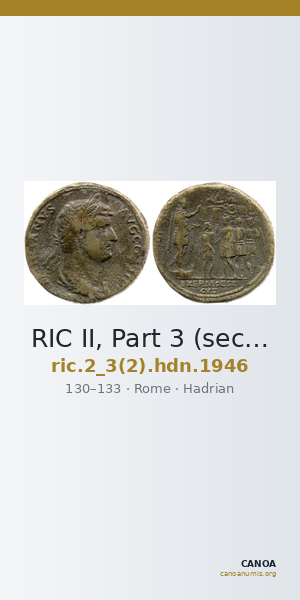 RIC II, Part 3 (second edition) Hadrian 1946 — CANOA