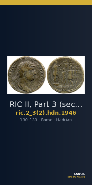 RIC II, Part 3 (second edition) Hadrian 1946 — CANOA
