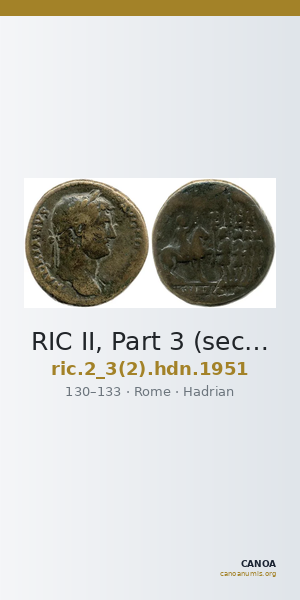 RIC II, Part 3 (second edition) Hadrian 1951 — CANOA