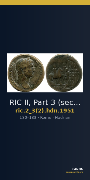 RIC II, Part 3 (second edition) Hadrian 1951 — CANOA