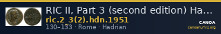 RIC II, Part 3 (second edition) Hadrian 1951 — CANOA