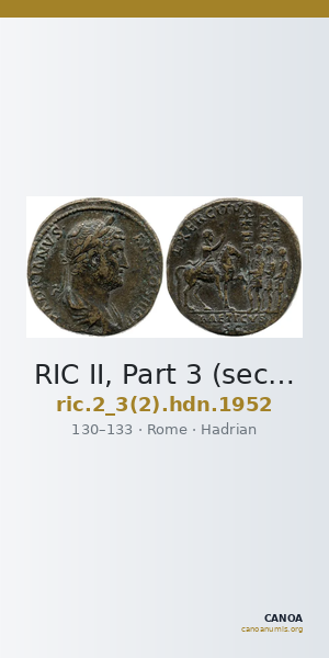 RIC II, Part 3 (second edition) Hadrian 1952 — CANOA