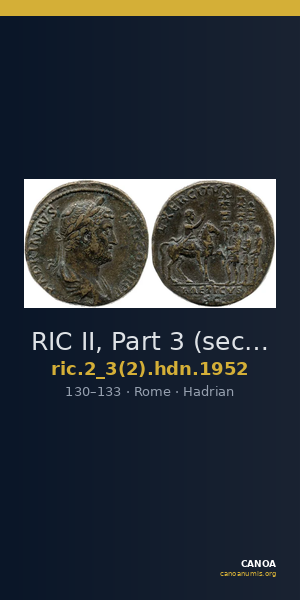 RIC II, Part 3 (second edition) Hadrian 1952 — CANOA