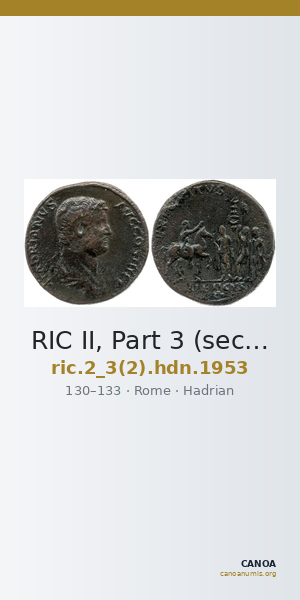 RIC II, Part 3 (second edition) Hadrian 1953 — CANOA