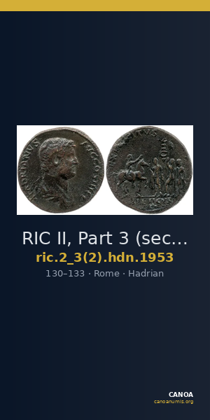RIC II, Part 3 (second edition) Hadrian 1953 — CANOA