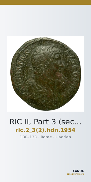 RIC II, Part 3 (second edition) Hadrian 1954 — CANOA