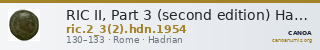 RIC II, Part 3 (second edition) Hadrian 1954 — CANOA