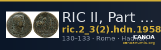 RIC II, Part 3 (second edition) Hadrian 1958 — CANOA