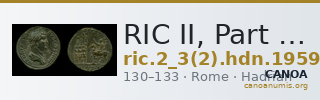 RIC II, Part 3 (second edition) Hadrian 1959 — CANOA