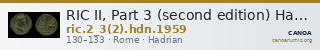 RIC II, Part 3 (second edition) Hadrian 1959 — CANOA