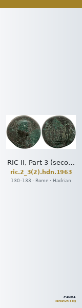 RIC II, Part 3 (second edition) Hadrian 1963 — CANOA