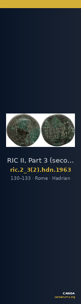 RIC II, Part 3 (second edition) Hadrian 1963 — CANOA