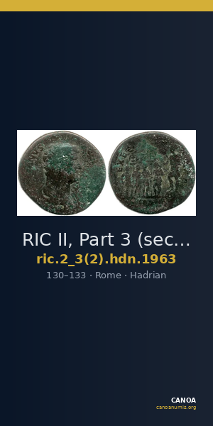 RIC II, Part 3 (second edition) Hadrian 1963 — CANOA