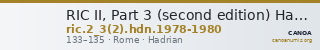 RIC II, Part 3 (second edition) Hadrian 1978-1980 — CANOA