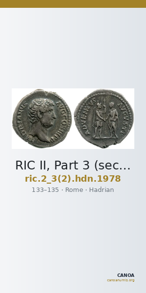 RIC II, Part 3 (second edition) Hadrian 1978 — CANOA