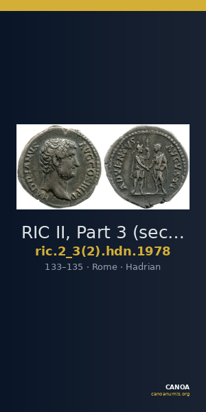 RIC II, Part 3 (second edition) Hadrian 1978 — CANOA