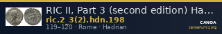 RIC II, Part 3 (second edition) Hadrian 198 — CANOA