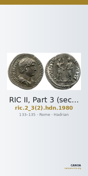 RIC II, Part 3 (second edition) Hadrian 1980 — CANOA