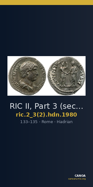 RIC II, Part 3 (second edition) Hadrian 1980 — CANOA