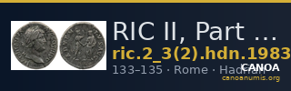 RIC II, Part 3 (second edition) Hadrian 1983 — CANOA