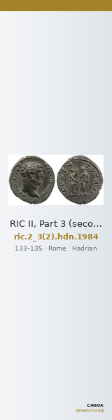 RIC II, Part 3 (second edition) Hadrian 1984 — CANOA