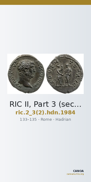 RIC II, Part 3 (second edition) Hadrian 1984 — CANOA