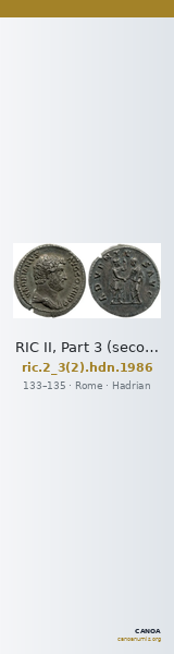 RIC II, Part 3 (second edition) Hadrian 1986 — CANOA