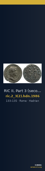 RIC II, Part 3 (second edition) Hadrian 1986 — CANOA