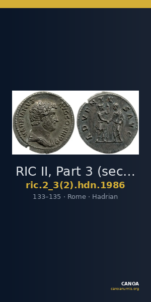 RIC II, Part 3 (second edition) Hadrian 1986 — CANOA