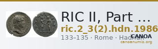 RIC II, Part 3 (second edition) Hadrian 1986 — CANOA