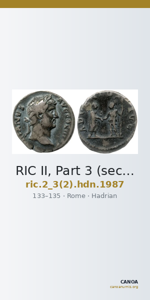 RIC II, Part 3 (second edition) Hadrian 1987 — CANOA