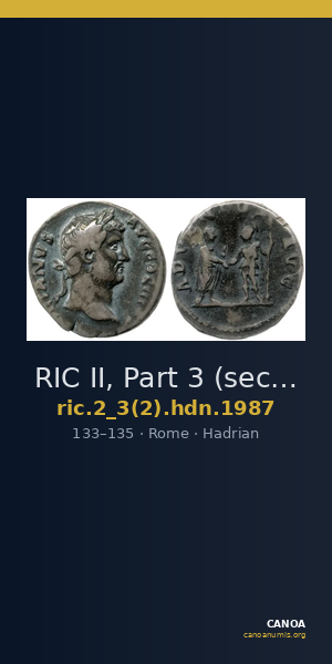 RIC II, Part 3 (second edition) Hadrian 1987 — CANOA