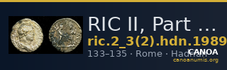 RIC II, Part 3 (second edition) Hadrian 1989 — CANOA