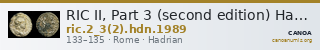 RIC II, Part 3 (second edition) Hadrian 1989 — CANOA