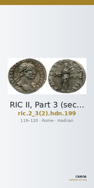 RIC II, Part 3 (second edition) Hadrian 199 — CANOA