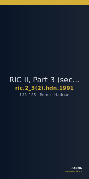 RIC II, Part 3 (second edition) Hadrian 1991 — CANOA